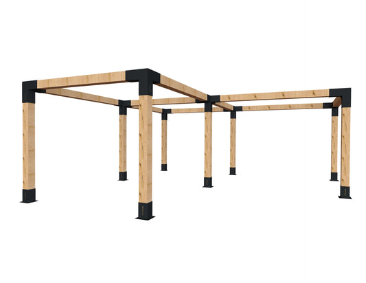 Expanded L Shape Pergola Kit for 140x140 Timber Posts Expanded L Shape Pergola Kit for 140x140 Timber Posts