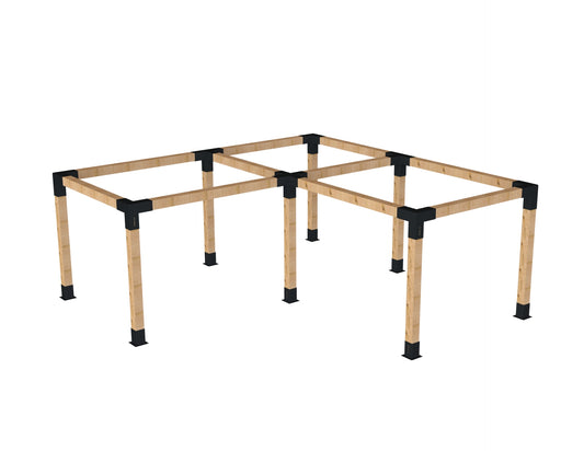 Expanded L Shape Pergola Kit for 140x140 Timber Posts Expanded L Shape Pergola Kit for 140x140 Timber Posts