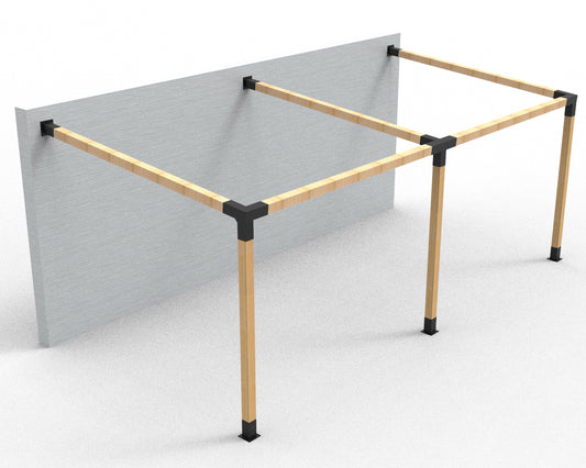 Angled Double Wall Mounted Pergola Kit for 90x90 Timber Posts Angled Double Wall Mounted Pergola Kit for 90x90 Timber Posts