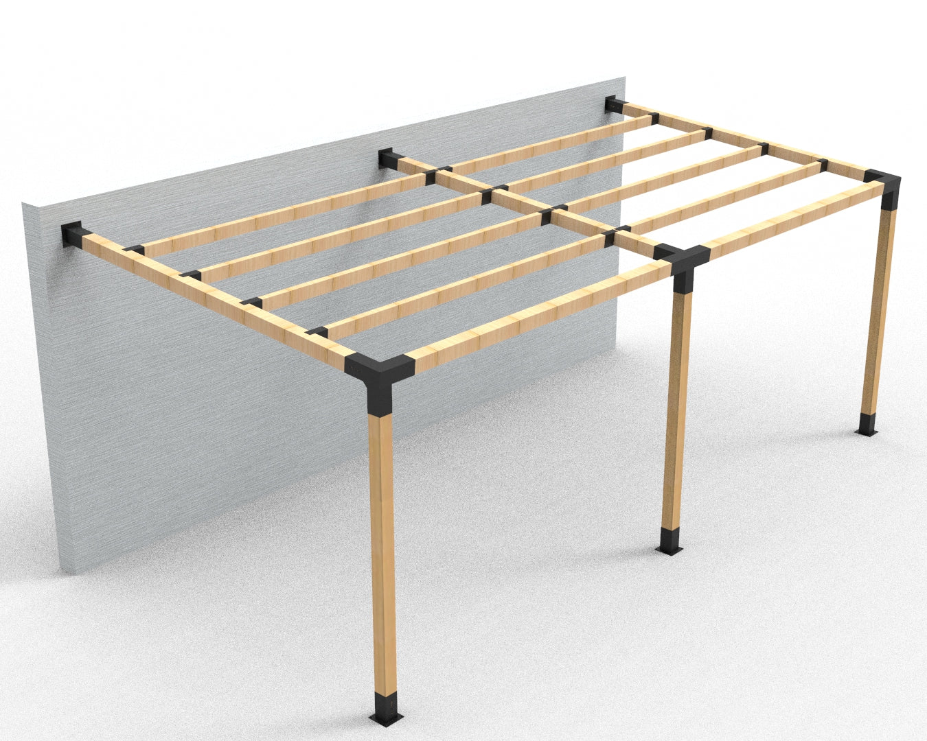 Angled Double Wall Mounted Pergola Kit with 8 Top Rafters 2 Angled Double Wall Mounted Pergola Kit with 8 Top Rafters 2