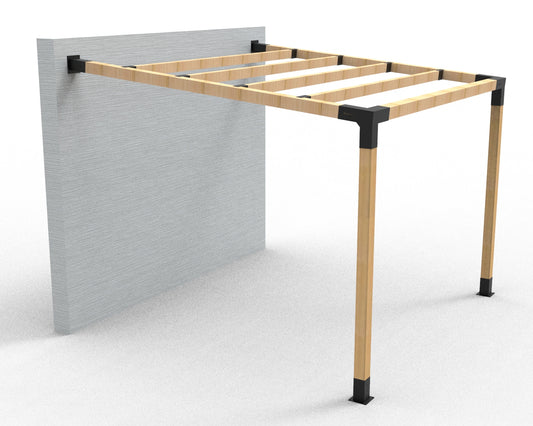 Angled Wall Mounted Pergola with Top Rafters 2 Angled Wall Mounted Pergola with Top Rafters 2
