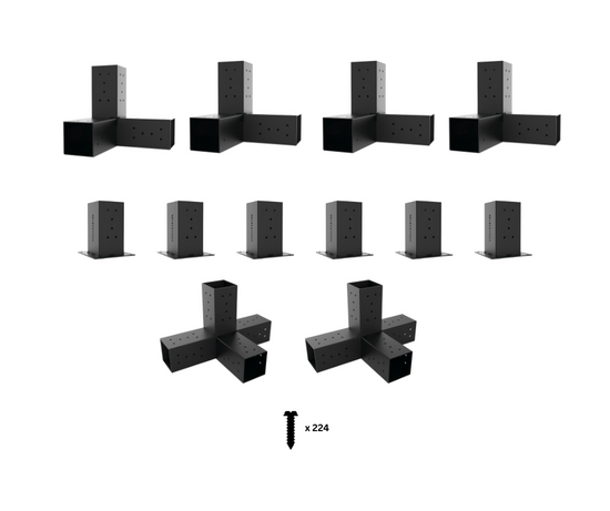 Any Size Double Pergola Kit for 90x90 Timber Posts_Components Any Size Double Pergola Kit for 90x90 Timber Posts_Components