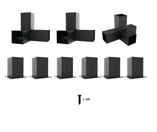 Any Size Double Wall Mounted Pergola Kit for 140x140 Timber Posts Any Size Double Wall Mounted Pergola Kit for 140x140 Timber Posts