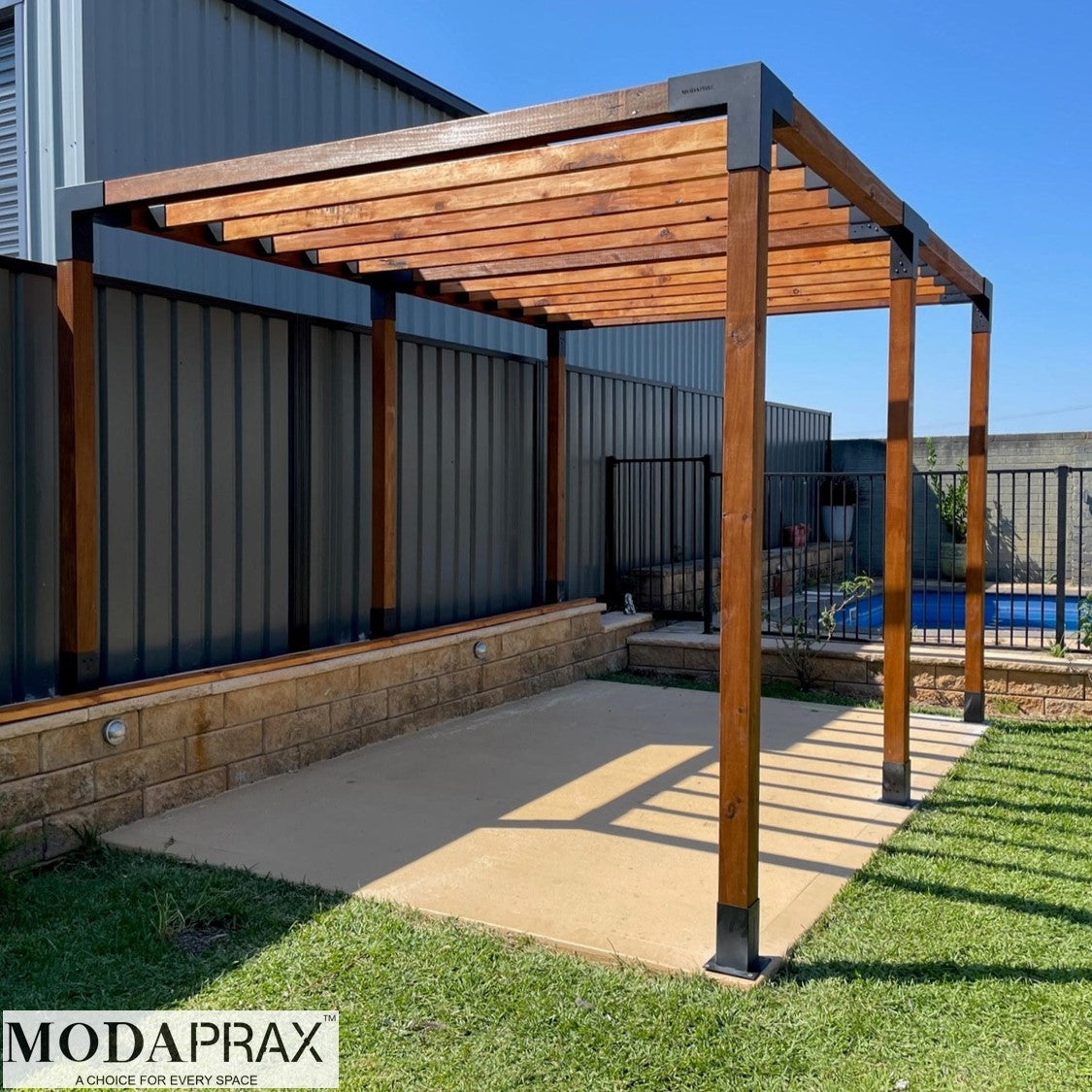 Modaprax Double Pergola with Rafters Modaprax Double Pergola with Rafters