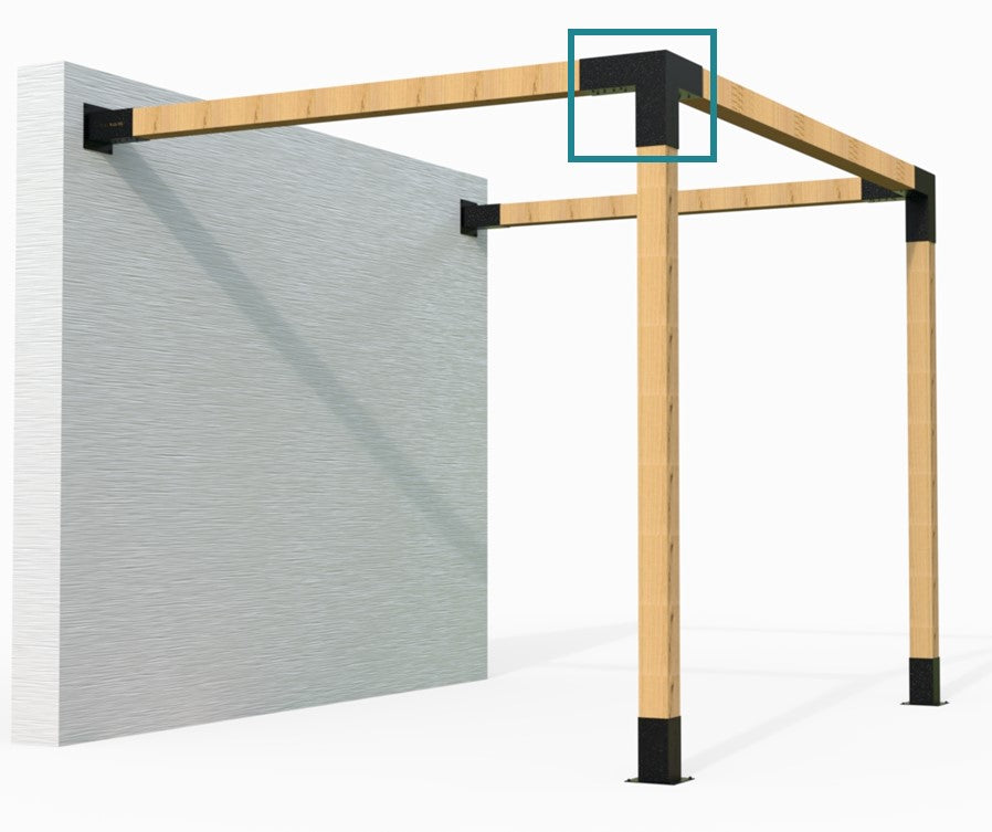 Corner Bracket on Wall Mounted Pergola_Modaprax Corner Bracket on Wall Mounted Pergola_Modaprax
