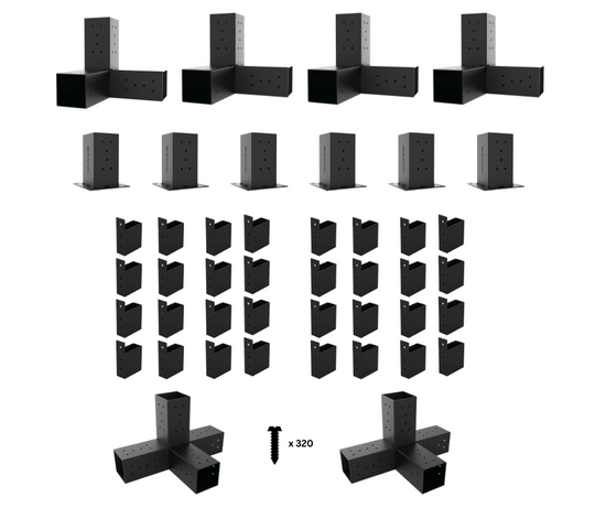 Double Pergola Kit for 90x90 Timber Posts Top Rafters Double Pergola Kit for 90x90 Timber Posts Top Rafters