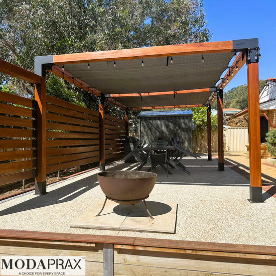 Double Shade Sail 140x140 Pergola with Privacy Screen Double Shade Sail 140x140 Pergola with Privacy Screen