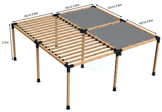 Expanded Four Square Pergola for 90x90 Posts Expanded Four Square Pergola for 90x90 Posts
