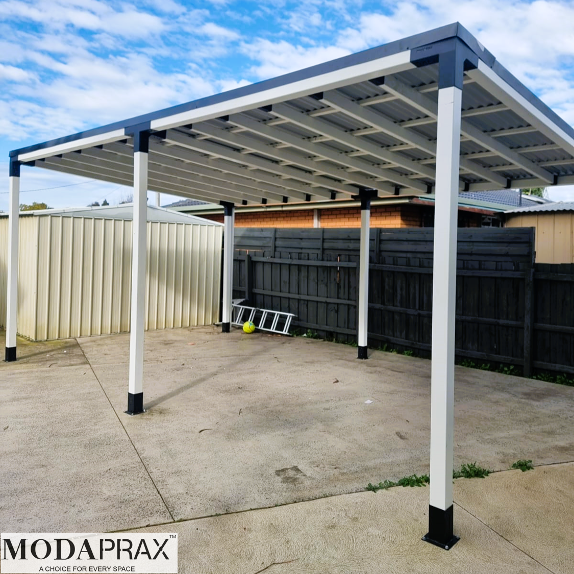 Angled Pergola with Rafters Angled Pergola with Rafters