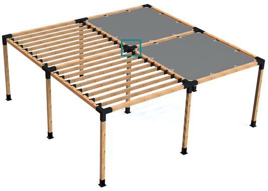 Modaprax 90x90 Pergola with Shade Sail - Marking Five Arm 2 Modaprax 90x90 Pergola with Shade Sail - Marking Five Arm 2