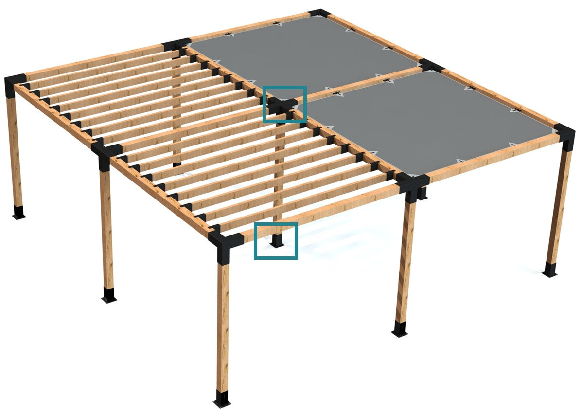 Five Arm Pergola Expansion Bracket for 90x90 Timber Posts Five Arm Pergola Expansion Bracket for 90x90 Timber Posts