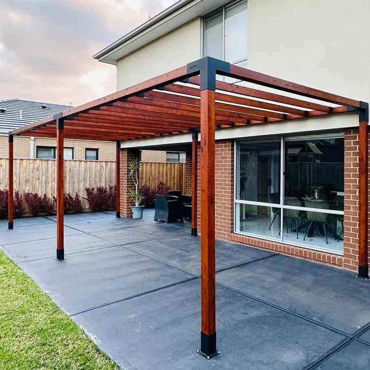 Double Freestanding Pergola Kit for 90x90 Timber Posts Double Freestanding Pergola Kit for 90x90 Timber Posts