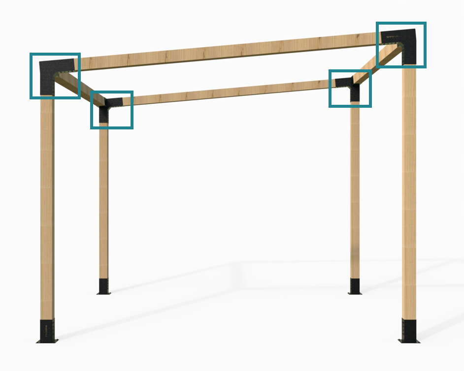 Modaprax Angled Pergola Bracket Kit_ Bracket Marking Full Kit Modaprax Angled Pergola Bracket Kit_ Bracket Marking Full Kit