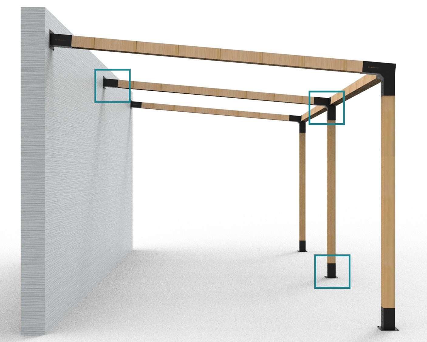 Upward Slope Angled Extension Pergola Bracket for 90x90 Timber Posts Upward Slope Angled Extension Pergola Bracket for 90x90 Timber Posts