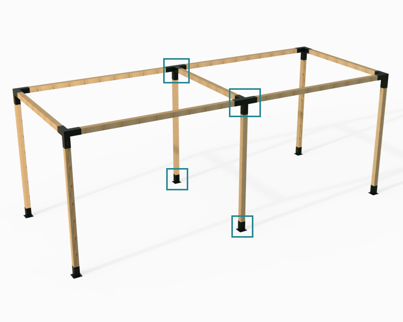 Four Arm Extension Pergola Bracket for 90x90 Timber Posts Four Arm Extension Pergola Bracket for 90x90 Timber Posts