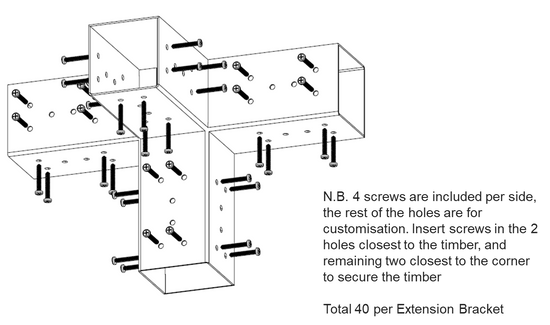 Four Arm Extension Bracket Dimensions Four Arm Extension Bracket Dimensions