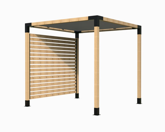 Modaprax Shade Sail Pergola with Privacy Screen Rails Modaprax Shade Sail Pergola with Privacy Screen Rails
