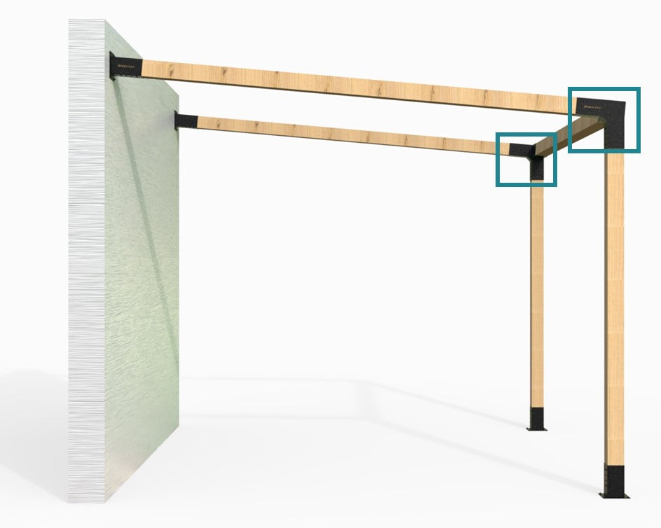Upward Angled Corner Bracket for 90x90 Posts Upward Angled Corner Bracket for 90x90 Posts