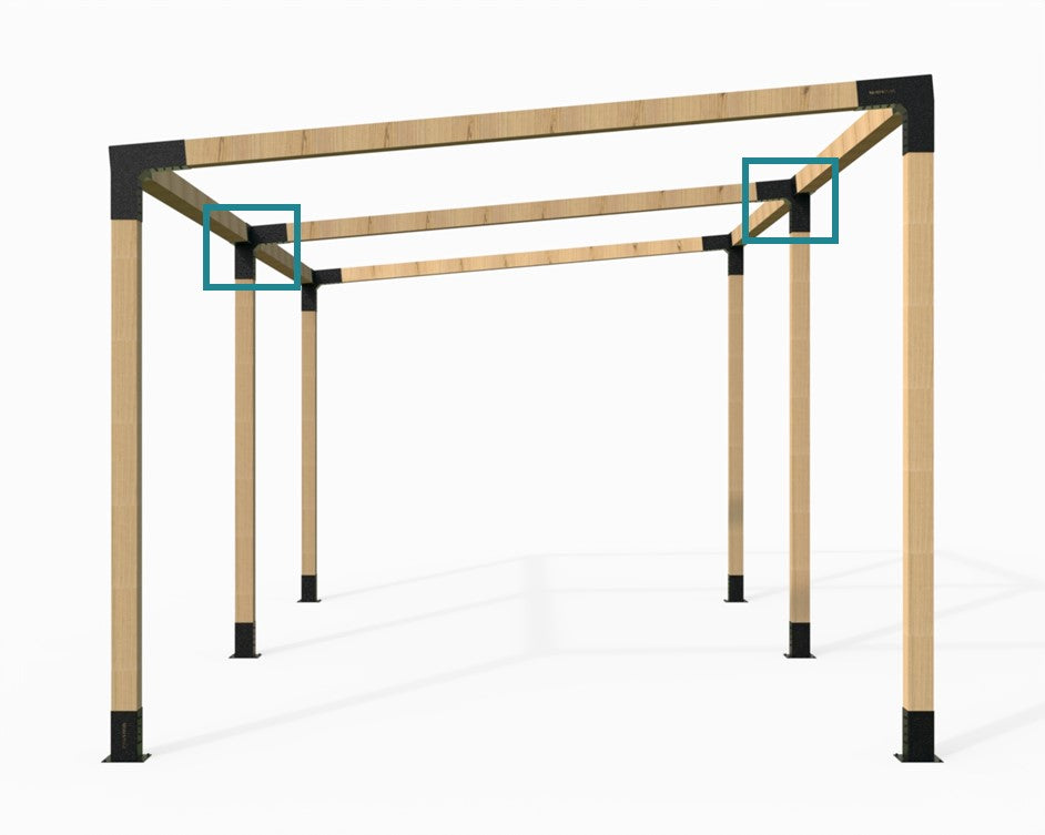 Upward & Downward Slope Angled Extension Pergola Bracket for 90x90 Timber Posts Upward & Downward Slope Angled Extension Pergola Bracket for 90x90 Timber Posts