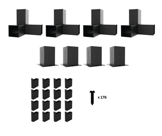 Modaprax Pergola Kit for 140x140 Timber Posts with 140x45 Top Rafter Brackets_Components Modaprax Pergola Kit for 140x140 Timber Posts with 140x45 Top Rafter Brackets_Components