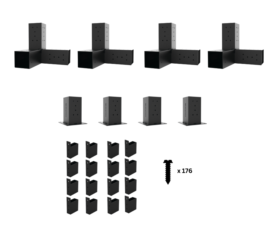 Pergola Kit for 90x90 Timber Posts with Top Rafter Brackets Pergola Kit for 90x90 Timber Posts with Top Rafter Brackets