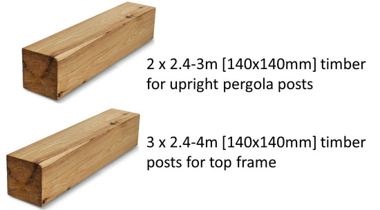 Required Timber for 140x140 Wall Mounted Pergola Required Timber for 140x140 Wall Mounted Pergola