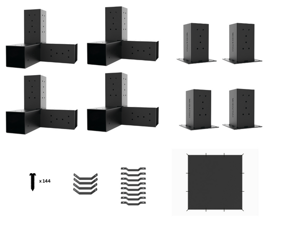 Shade Sail Pergola Kit for 90x90 Timber Posts Components Shade Sail Pergola Kit for 90x90 Timber Posts Components
