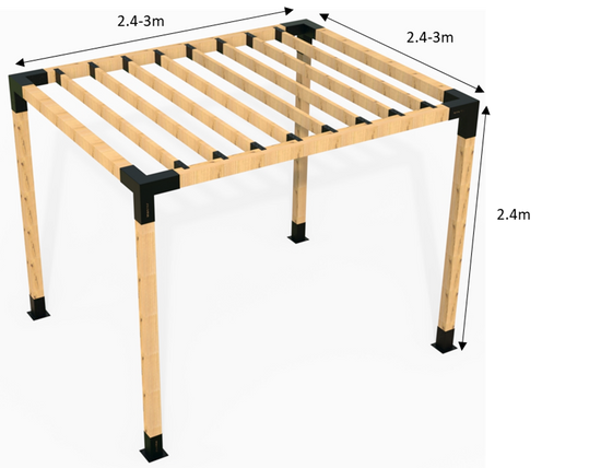 Timber Dimensions for Modaprax Pergola with Rafters Timber Dimensions for Modaprax Pergola with Rafters