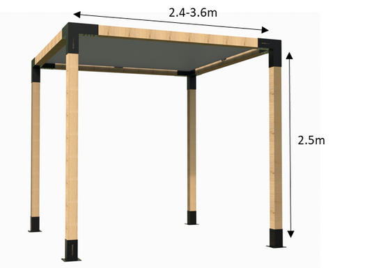 Timber Dimensions for Freestanding Pergola with Shade Sail_Modaprax Timber Dimensions for Freestanding Pergola with Shade Sail_Modaprax