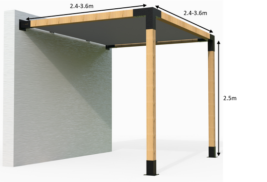 Timber Dimensions for Modaprax Mounted Pergola with Shade Sail Timber Dimensions for Modaprax Mounted Pergola with Shade Sail