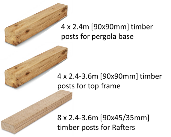 Timber posts for pergola kit Timber posts for pergola kit
