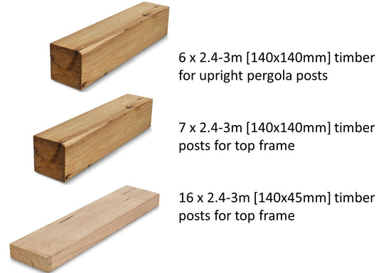 Timber posts for pergola kit Timber posts for pergola kit
