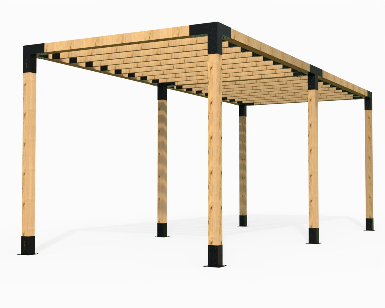 Double Pergola Kit for 90x90 Timber Posts with Top Rafter Brackets