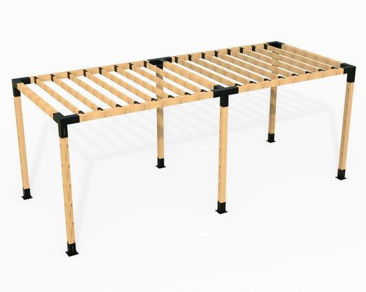 Double Pergola Kit for 90x90 Timber Posts with Top Rafter Brackets Double Pergola Kit for 90x90 Timber Posts with Top Rafter Brackets