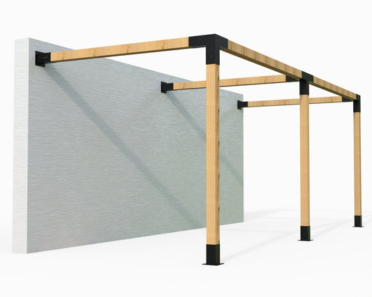 Double Wall Mounted Pergola Kit for 90x90 Timber Posts Double Wall Mounted Pergola Kit for 90x90 Timber Posts