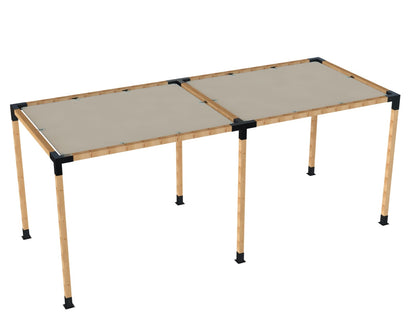 140x140 Double Pergola with Beige Shade Sail