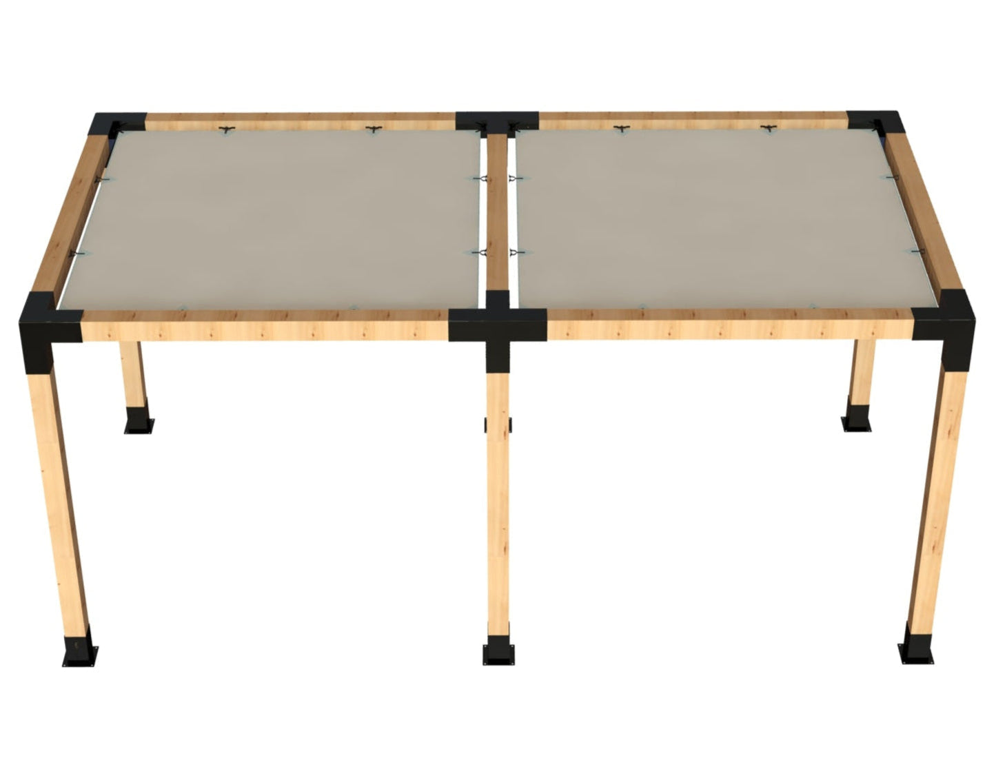 Double Pergola Kit with Shade Sails Kit for 140x140 Timber Posts