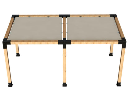 Double Pergola Kit with Shade Sails Kit for 140x140 Timber Posts