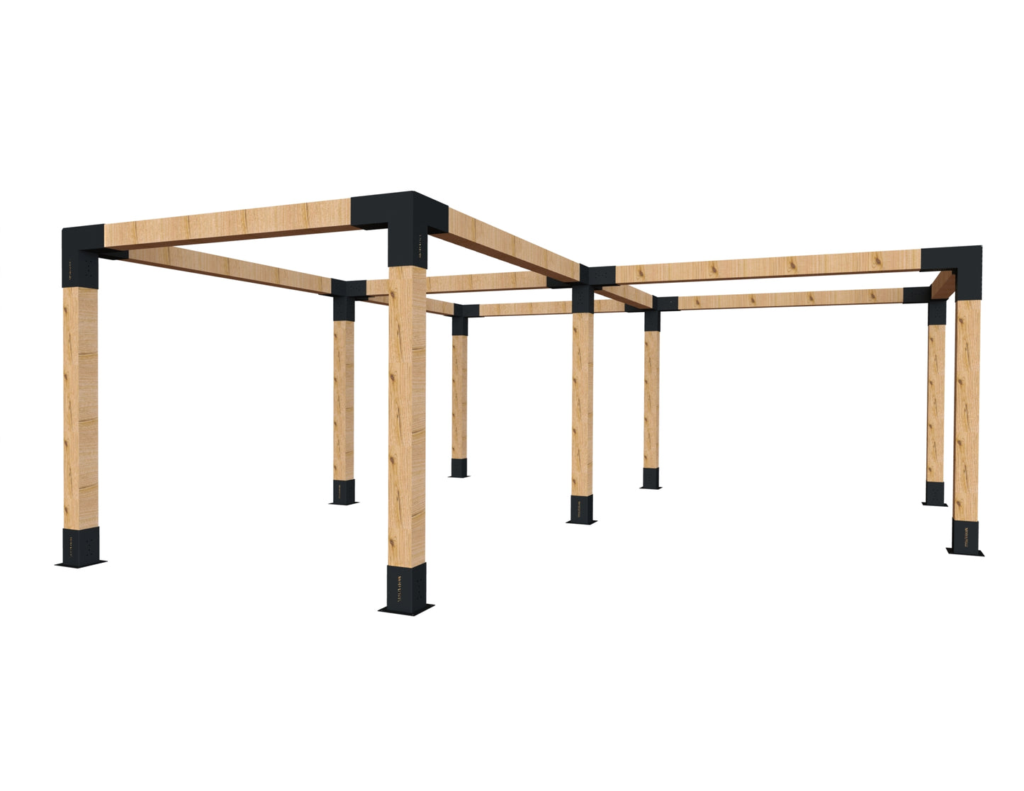 Expanded L Shape Pergola Kit for 140x140 Timber Posts