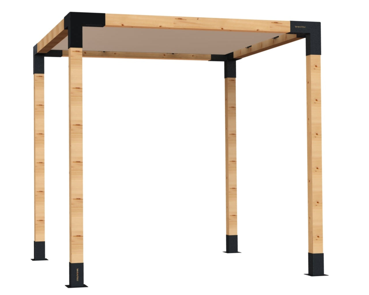 90x90 Timber Pergola with Beige Shade Sail
