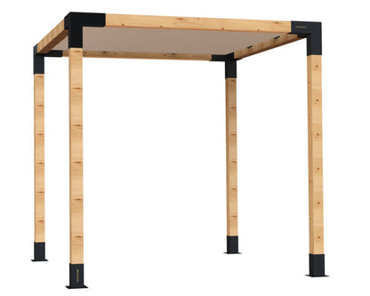 90x90 Timber Pergola with Beige Shade Sail