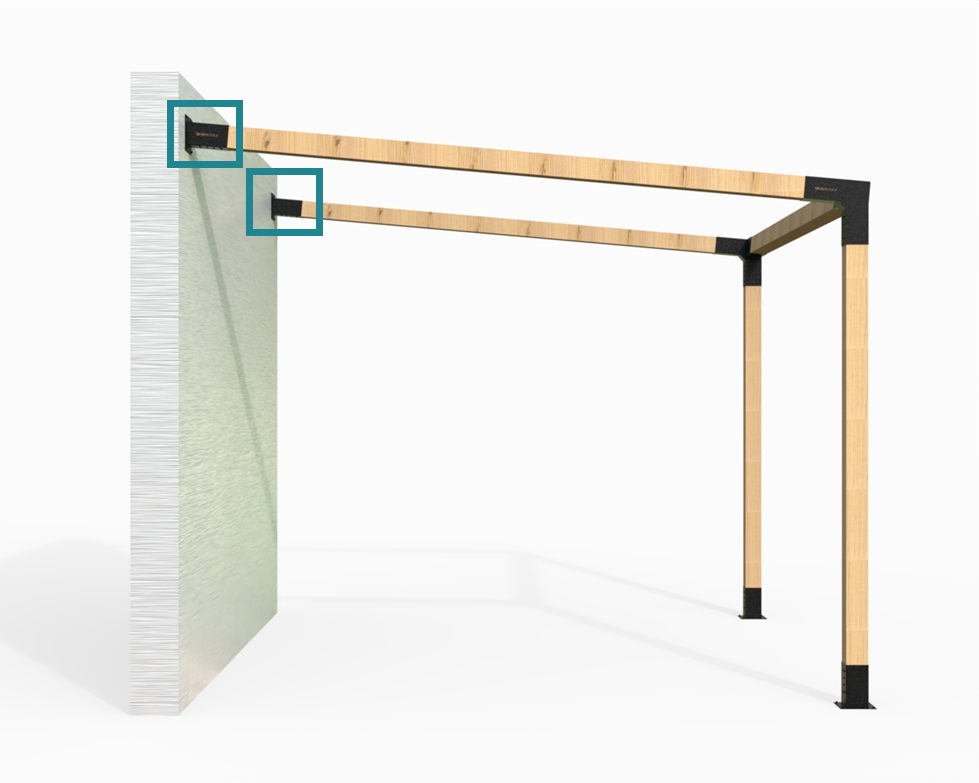 Angled Wall Mount Pergola Bracket for 90x90 Timber Posts
