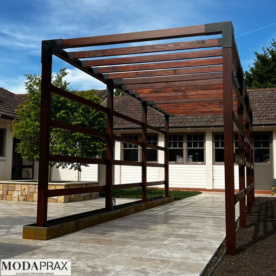 Extended pergola with Side Rails