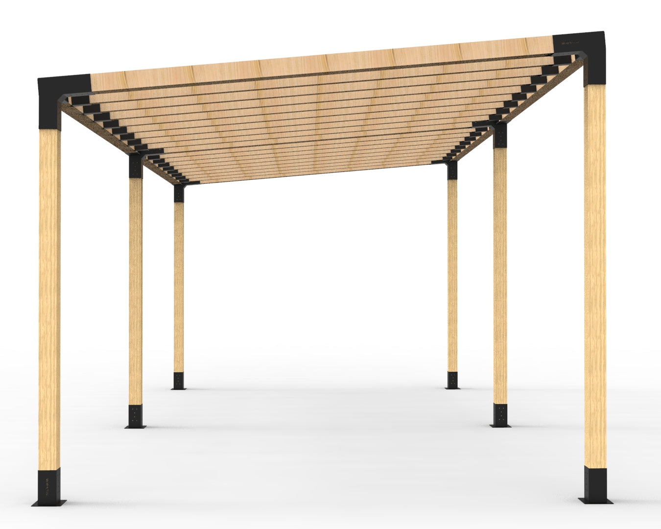 Double Angeled Pergola with 16 Top Rafters