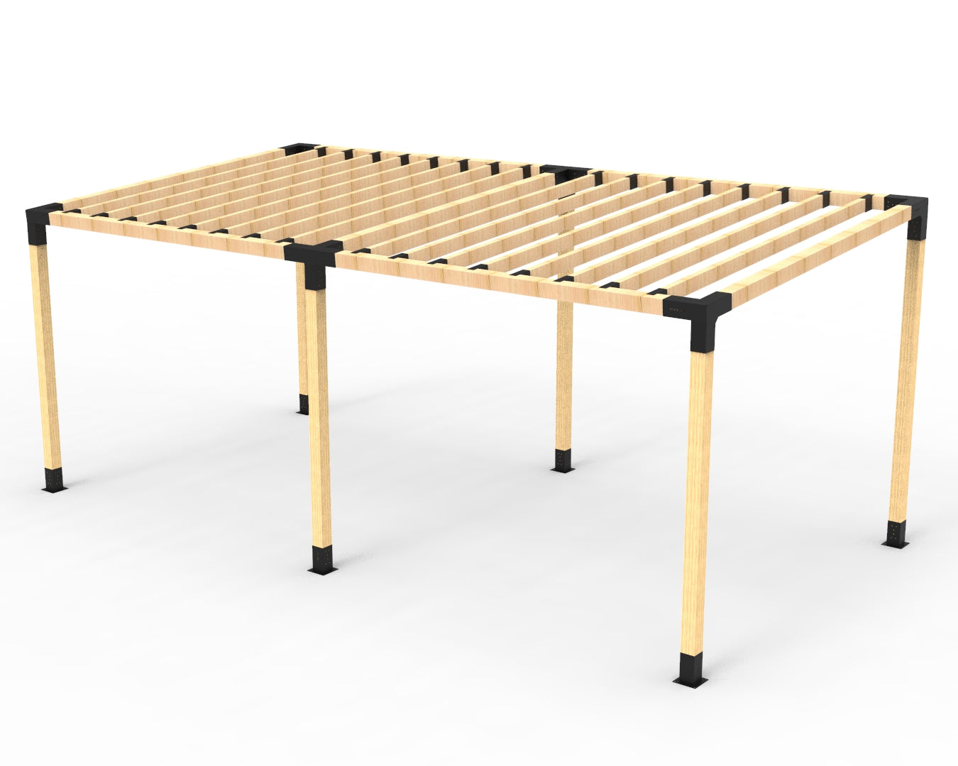 Double Angeled Pergola with 16 Top Rafters 2