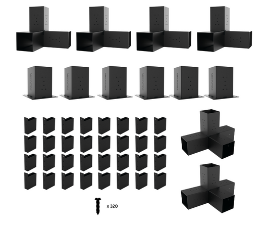 Double Pergola Kit for 140x140 Timber Posts with Top Rafters_Components