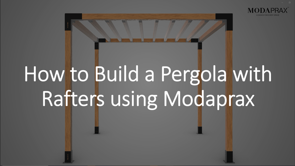 Load video: How to build a pergola with rafters using Modapraxx