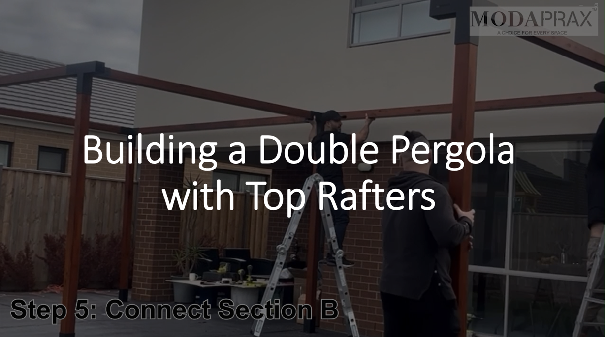 Load video: Building a Double Pergola with Rafters