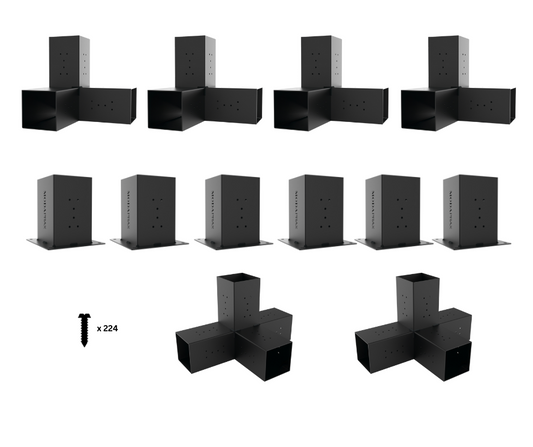 Modaprax Double Pergola For 140x140 Timber Posts_Components