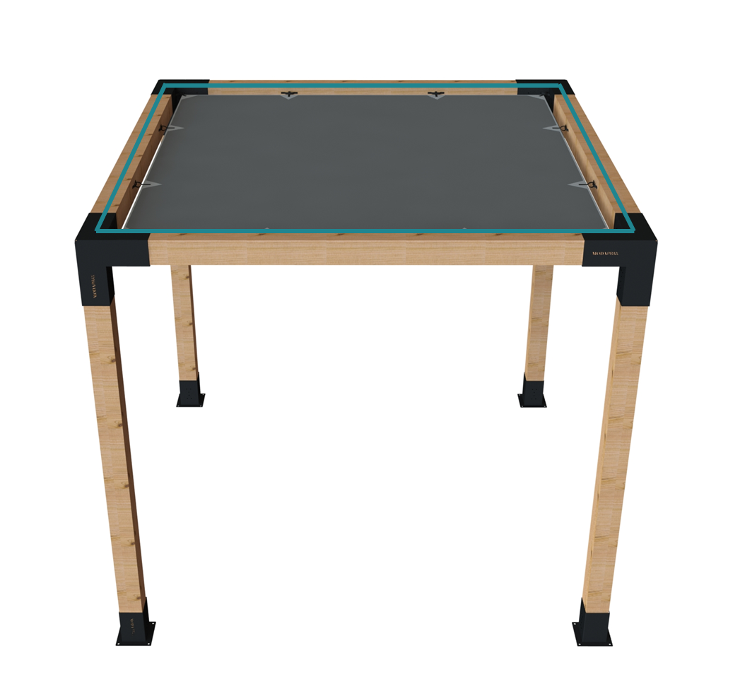 Modaprax Pergola Kit Shade Sail (3.44x3.44m)